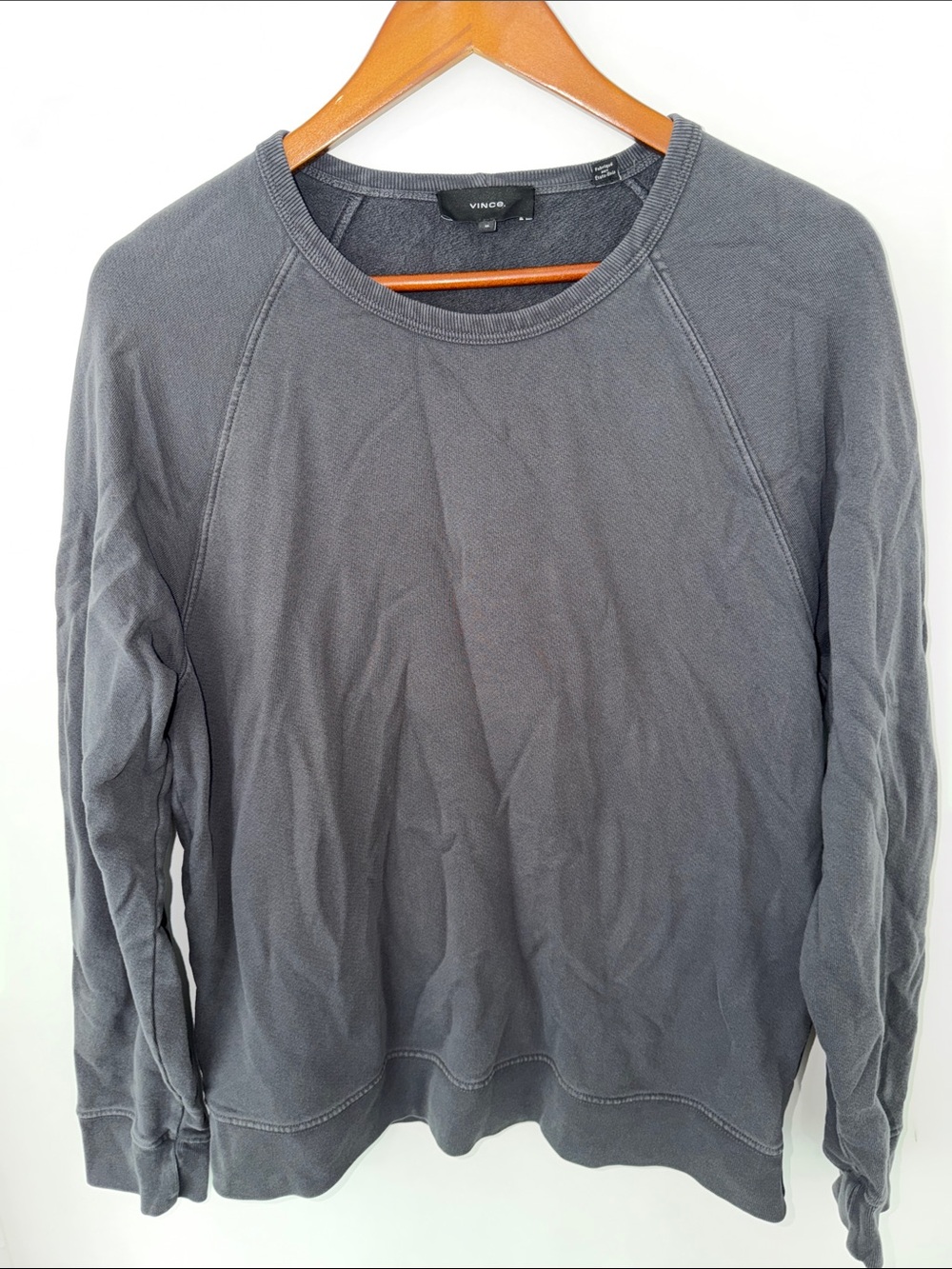 Vince Men's Crewneck Sweater - Charcoal Gray Size M